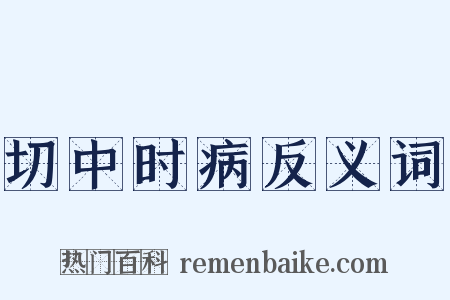 切中时病反义词是什么意思的图片